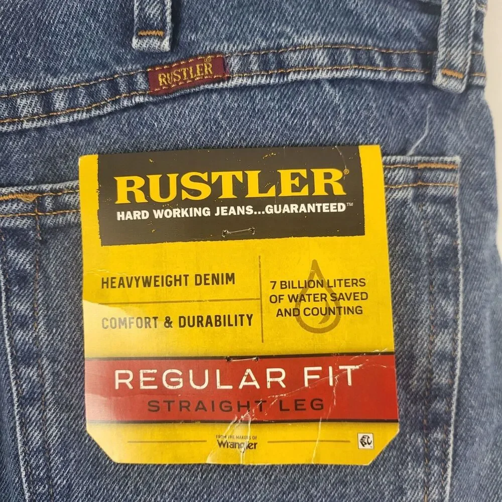 Rustler Regular Fit Jeans‎ 33X30 Mens Straight Leg Heavy Weight Denim High Rise